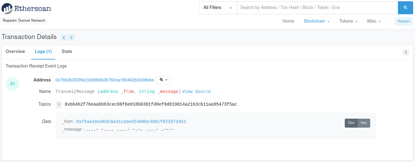 First morse transaction